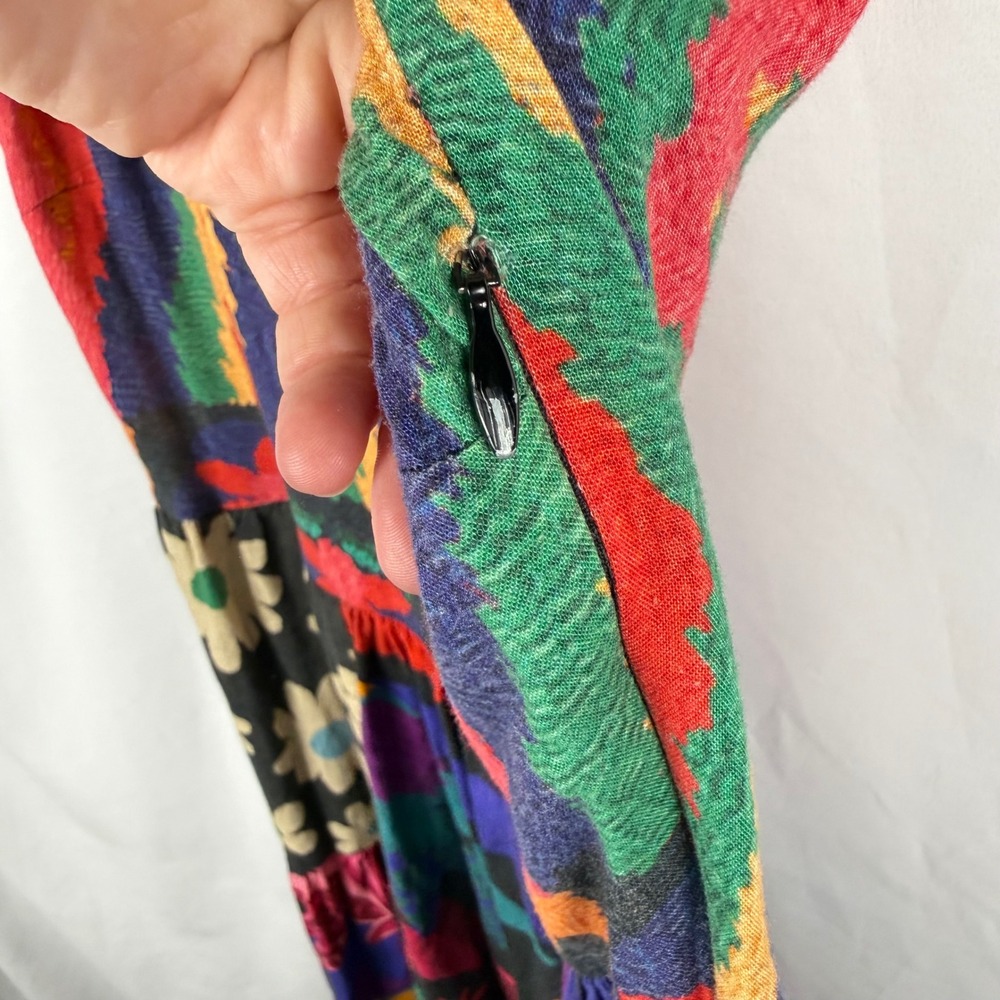 Farm Rio x Anthropologie Pop Patchwork Print A Line Sleeveless Midi Dress Small - Picture 8 of 15